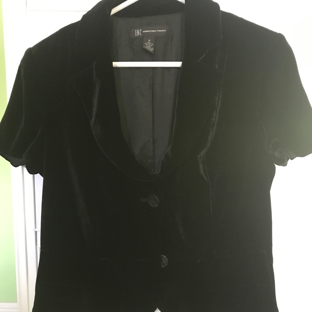 Velvet short sleeve jacket